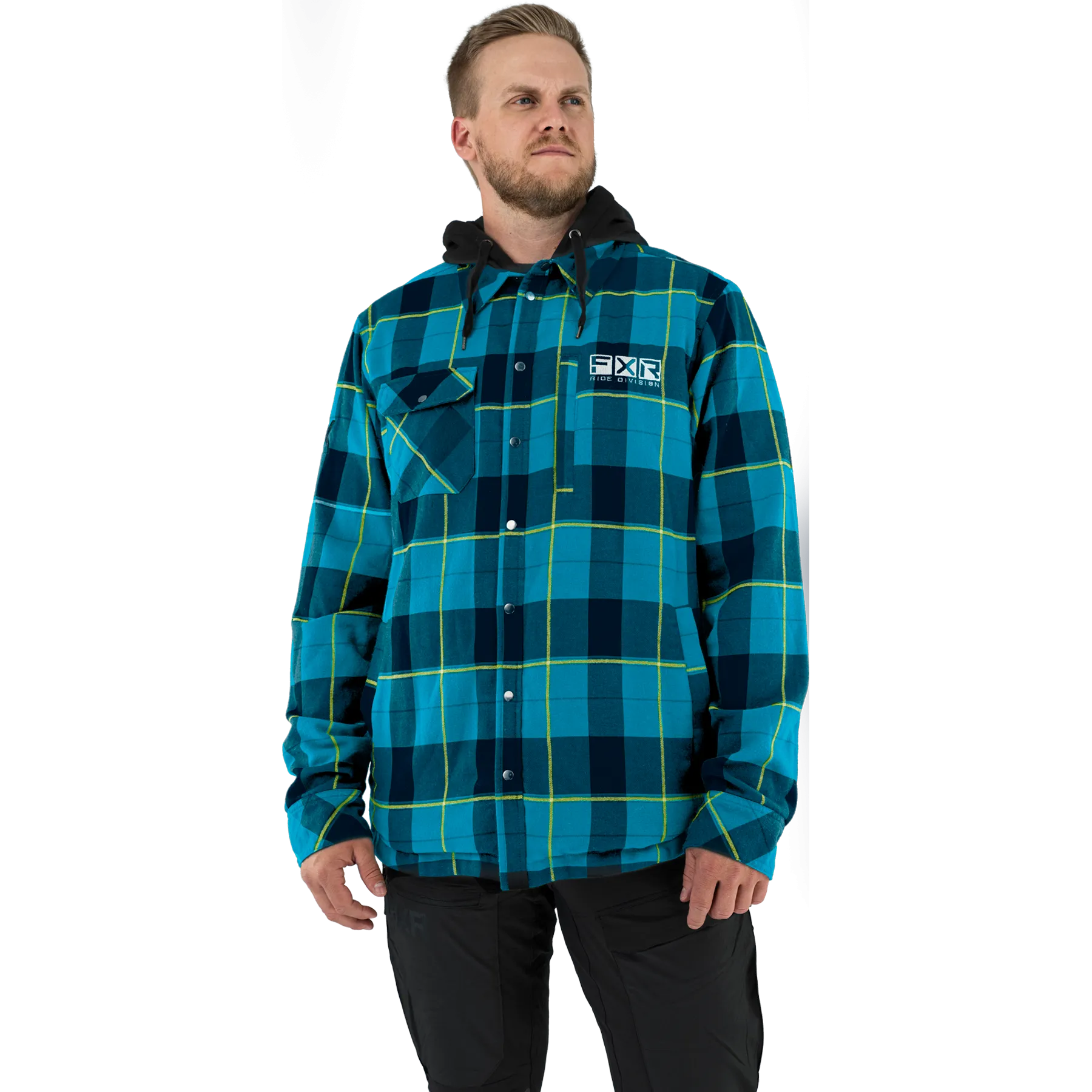 FXR Men's Timber Insulated Flannel Jacket Sky Blue/Slate