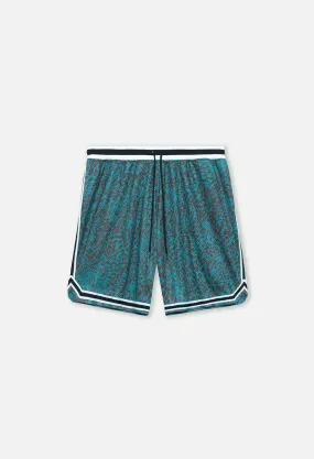 Game Shorts / Turquoise Leopard