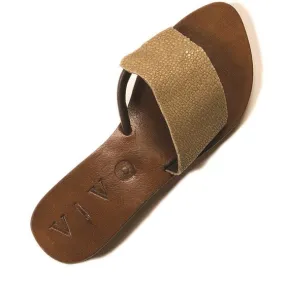 Ginger Shagreen Sandal- Dove