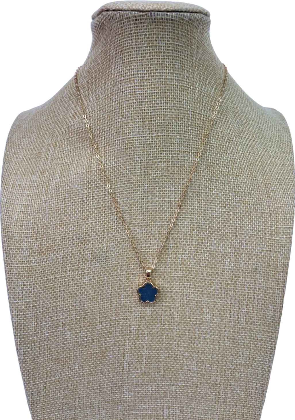 Gold / Grey Clover Pendant Necklace