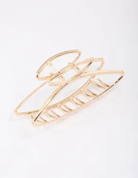 Gold Open Oval Hair Claw Clip