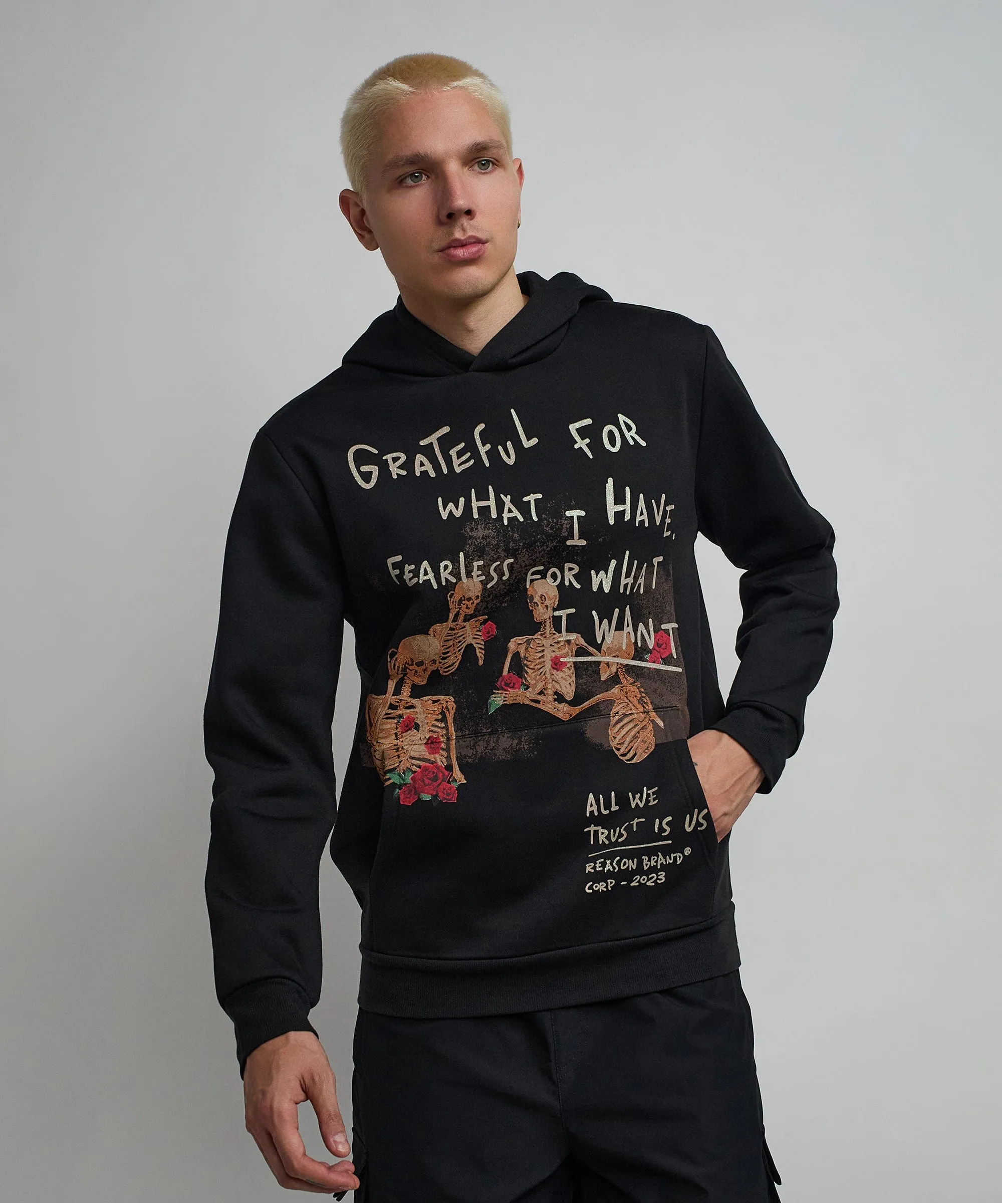 Grateful Roses Hoodie - Black