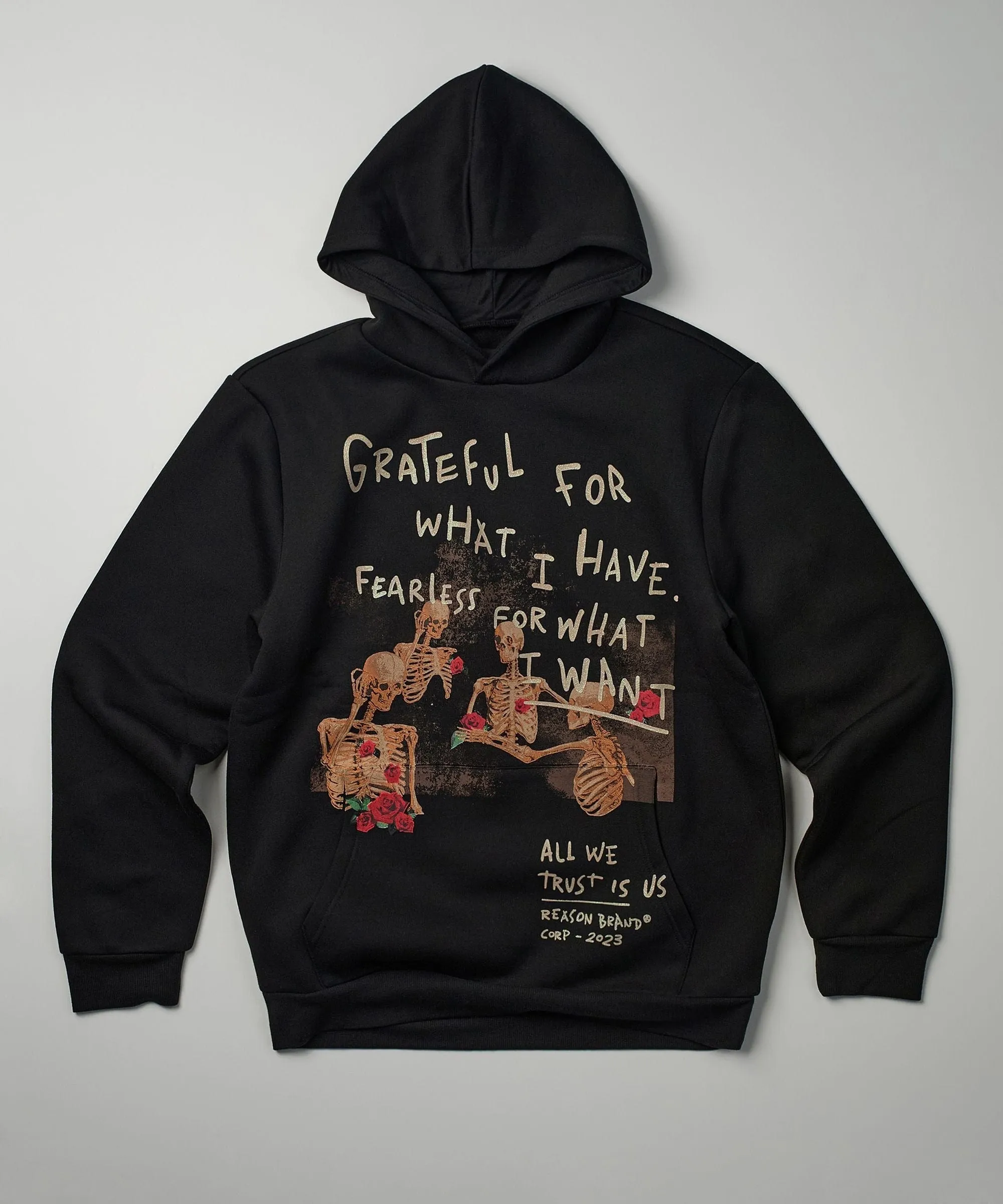 Grateful Roses Hoodie - Black