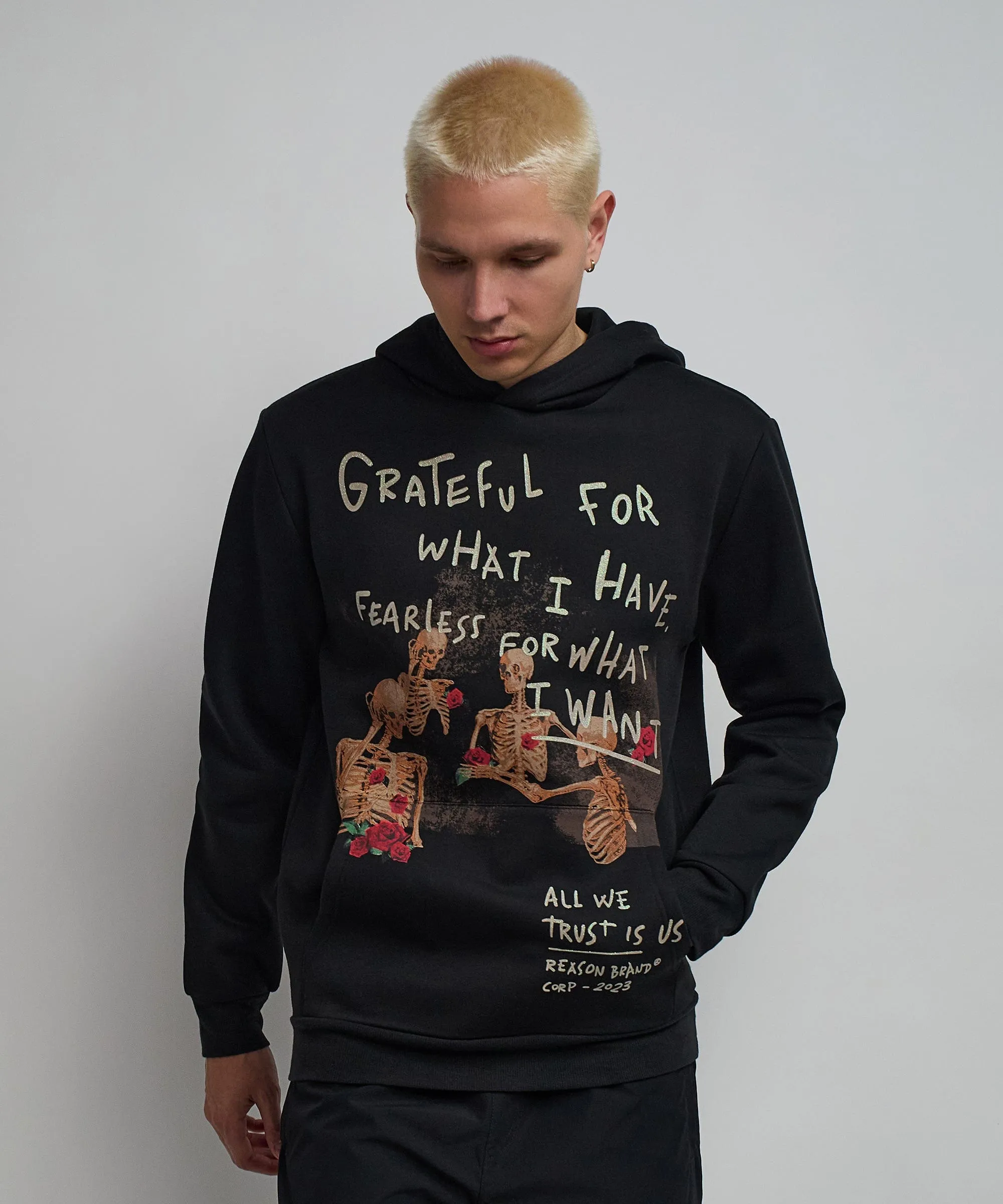 Grateful Roses Hoodie - Black