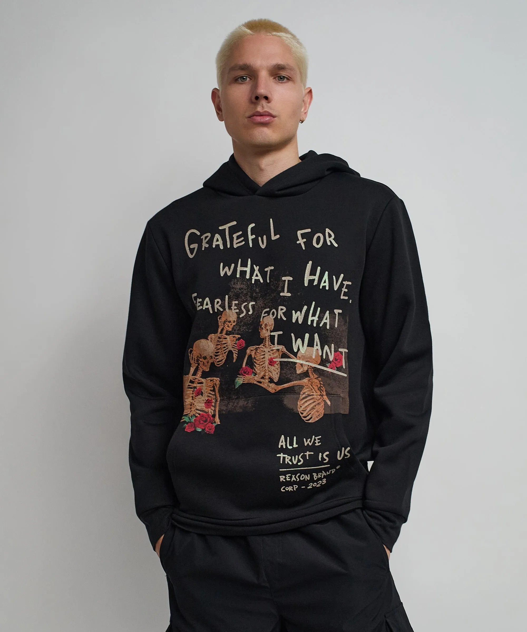 Grateful Roses Hoodie - Black