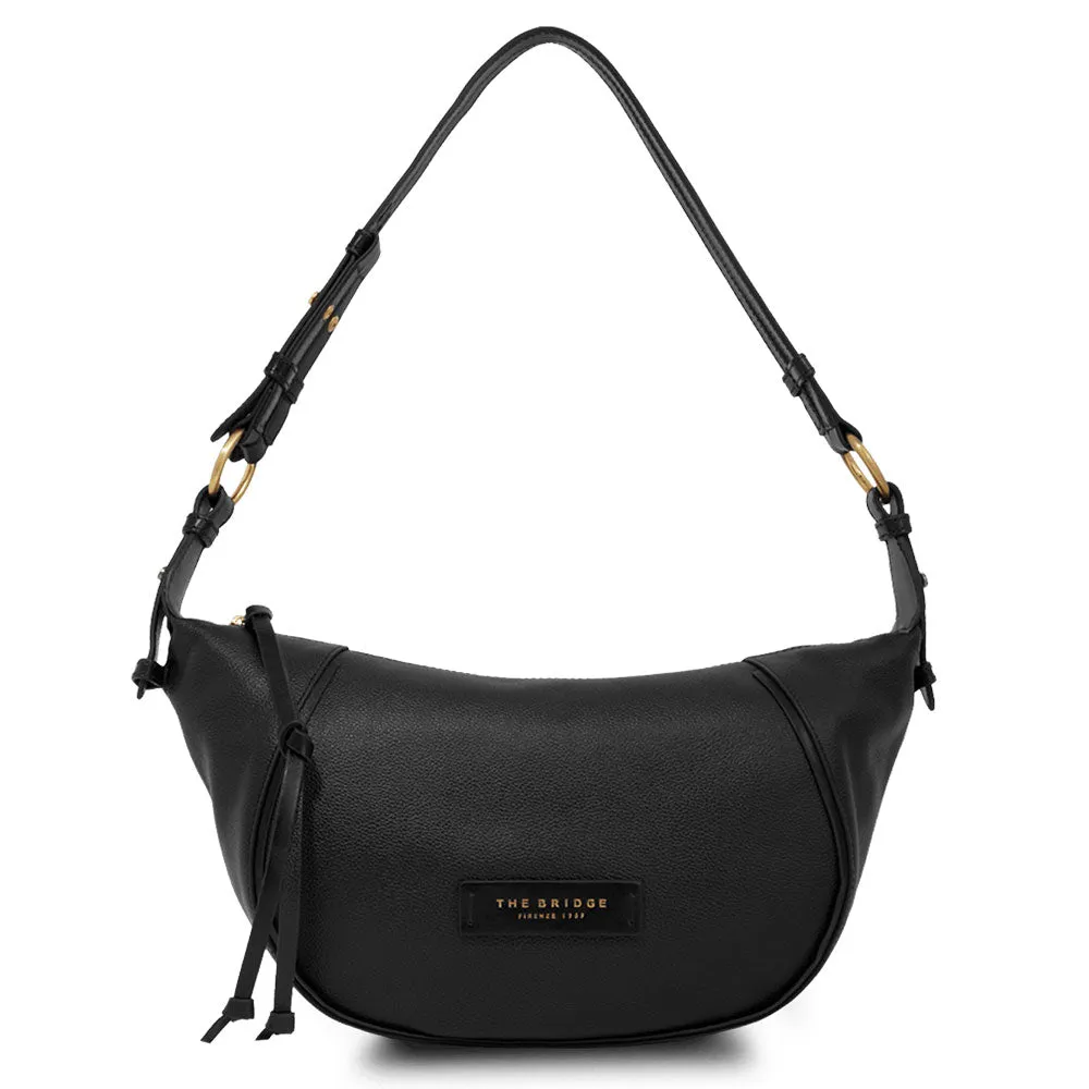 Hobo Bag Small Donna THE BRIDGE linea Domitilla in Pelle Nera