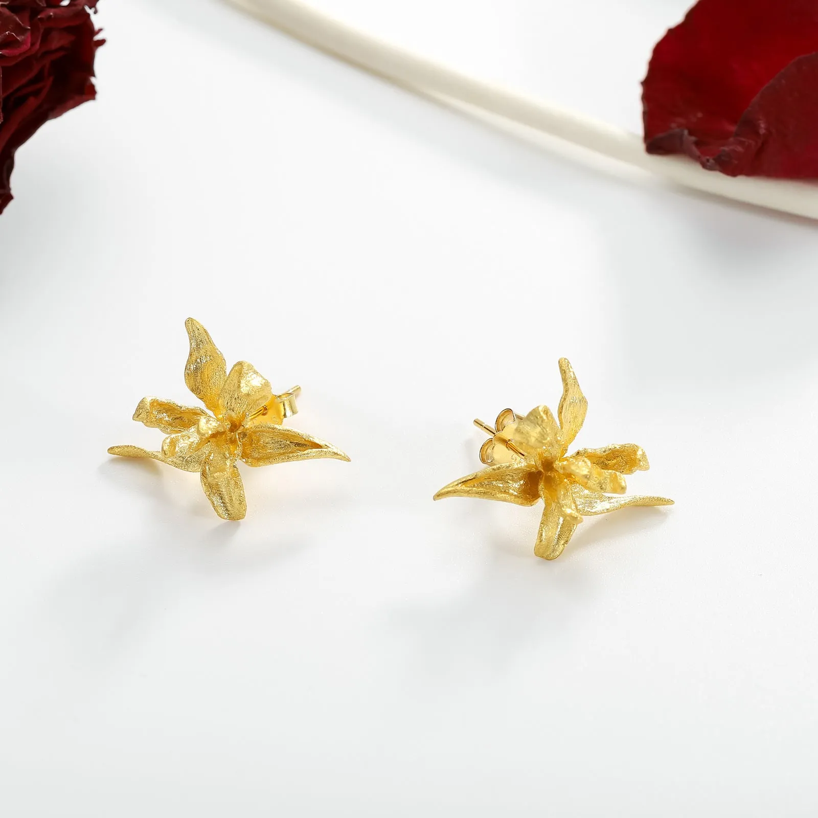 Iris Flower Stud Earrings