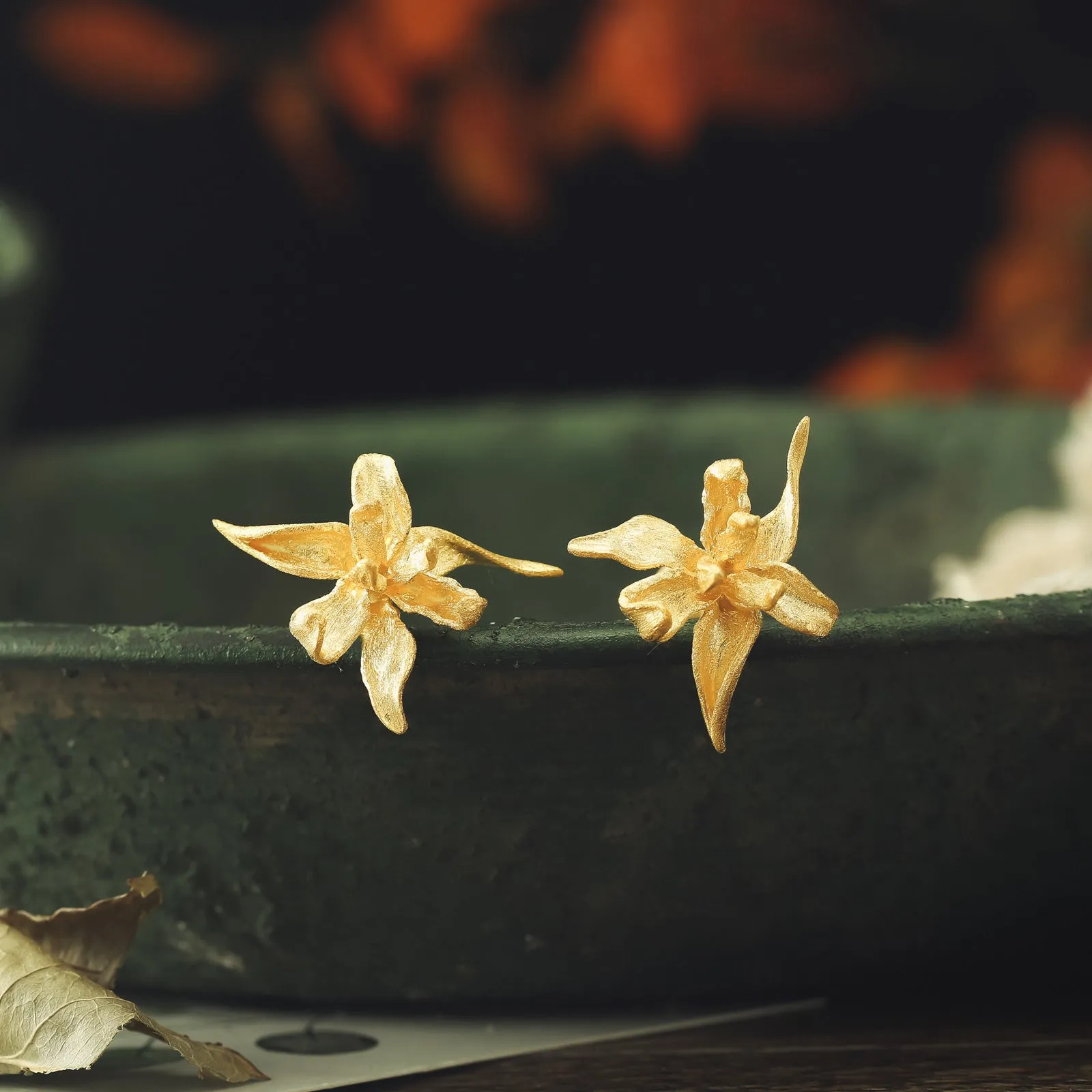 Iris Flower Stud Earrings