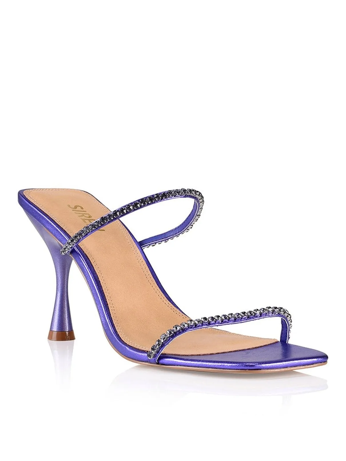 Izzy Diamante Stiletto Heels - Purple Metallic Leather