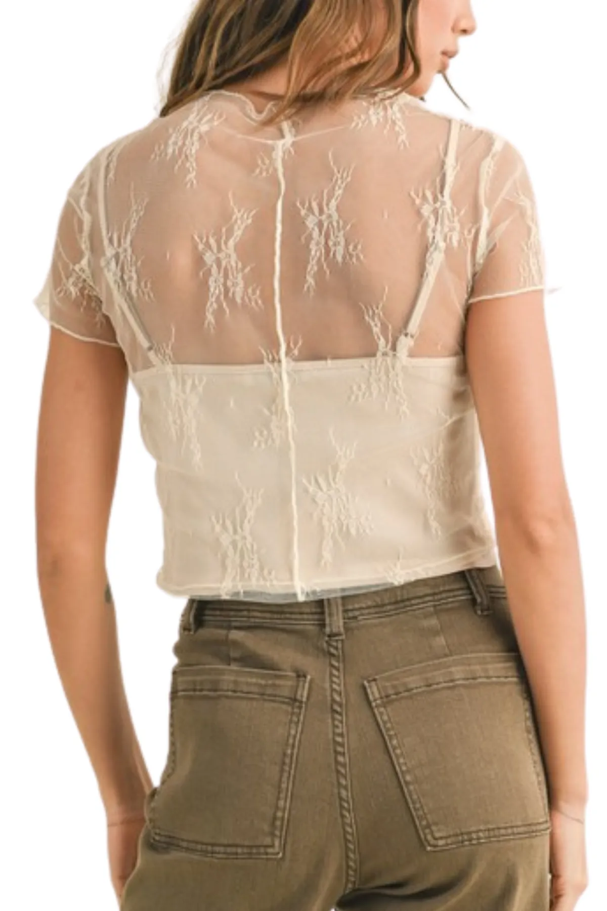 Juliana Layered Lace Top - Ivory