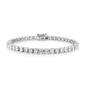 Kaylee 18k White Gold Plated Tennis Bracelet with Simulated Cubic Zirconia Crystals