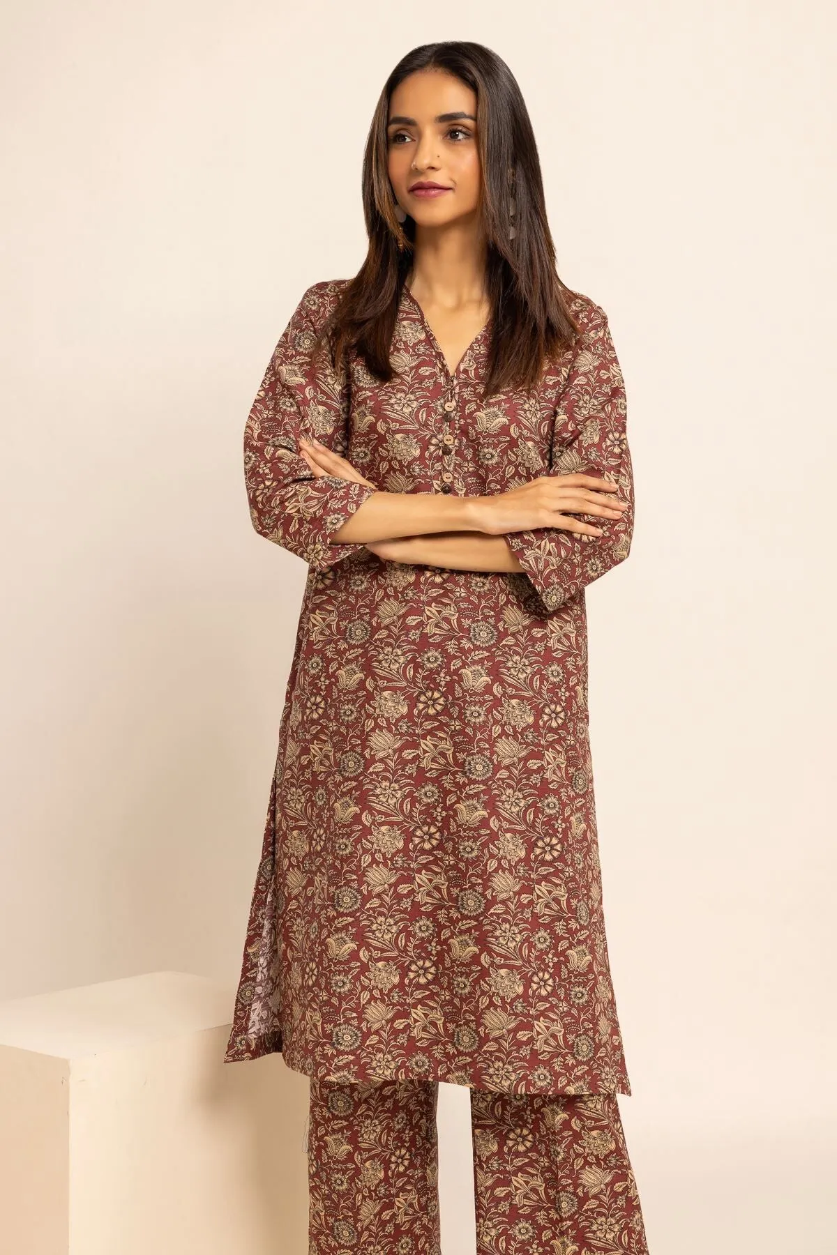 Khaadi Brown Classic Khaddar 2-Piece Suit