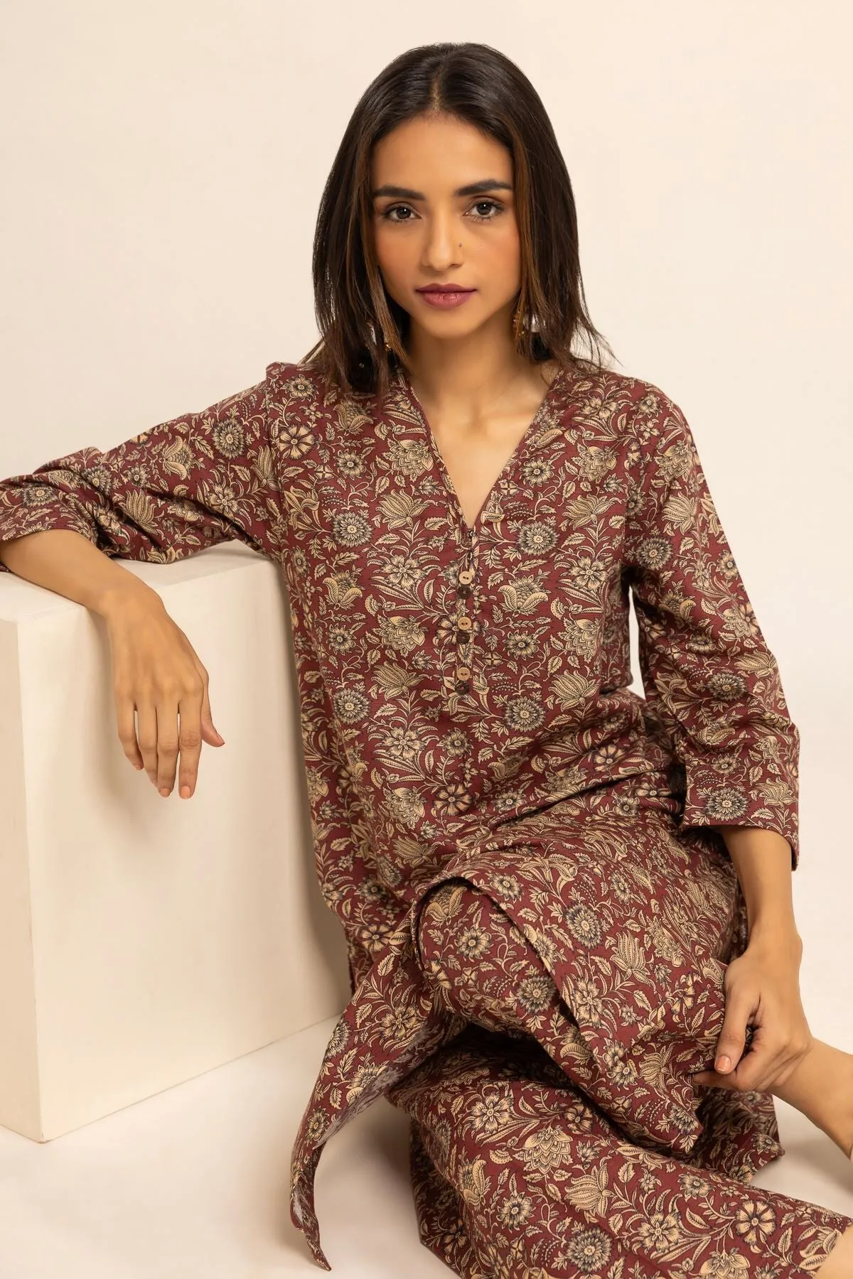 Khaadi Brown Classic Khaddar 2-Piece Suit