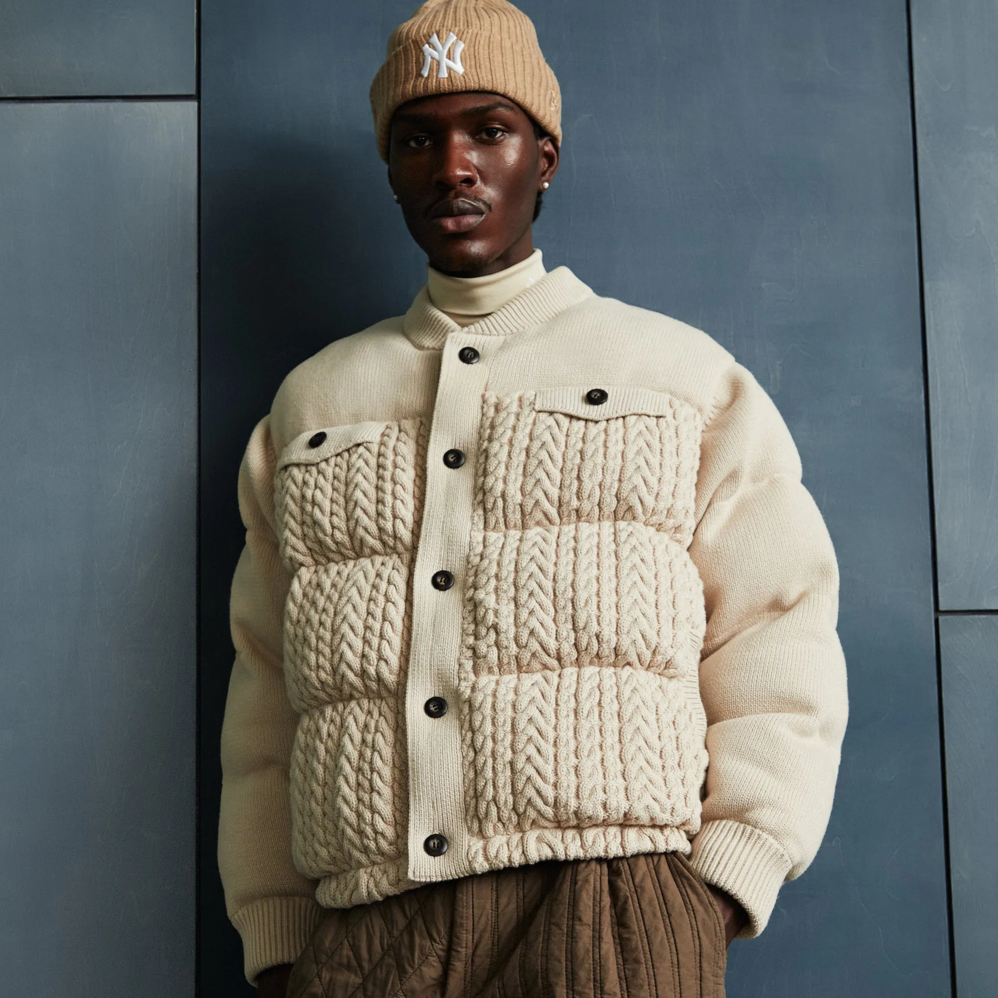 Kith Puffed Stiles Knit Trucker Jacket - Canvas