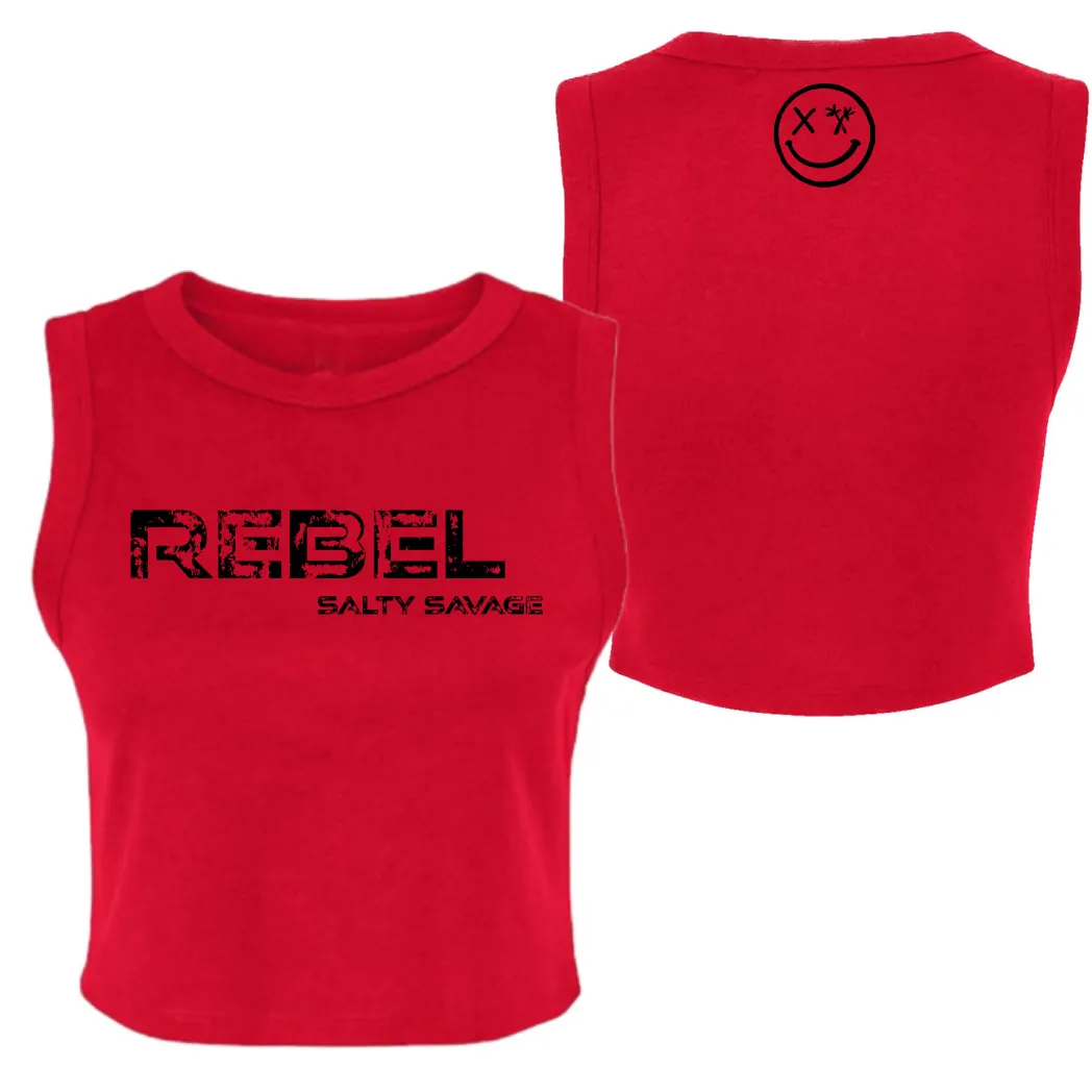 Ladies "REBEL" High Neck Crop Tank