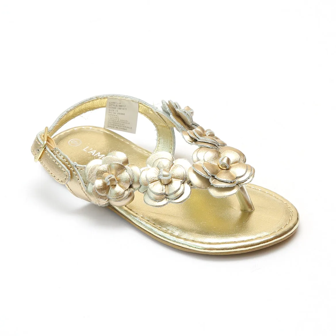 L'Amour Girls Flower Blossom Thong Sandal