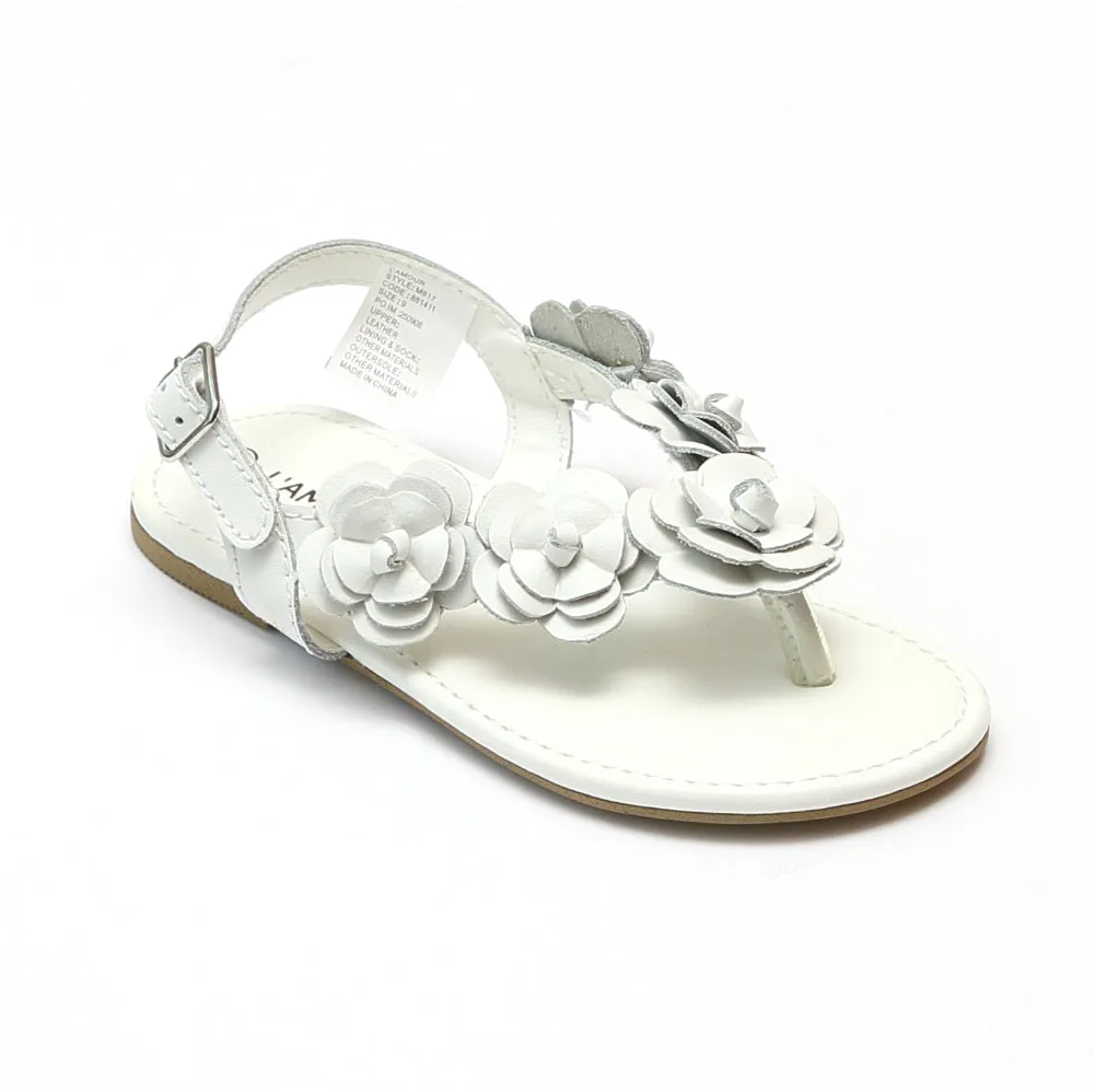 L'Amour Girls Flower Blossom Thong Sandal