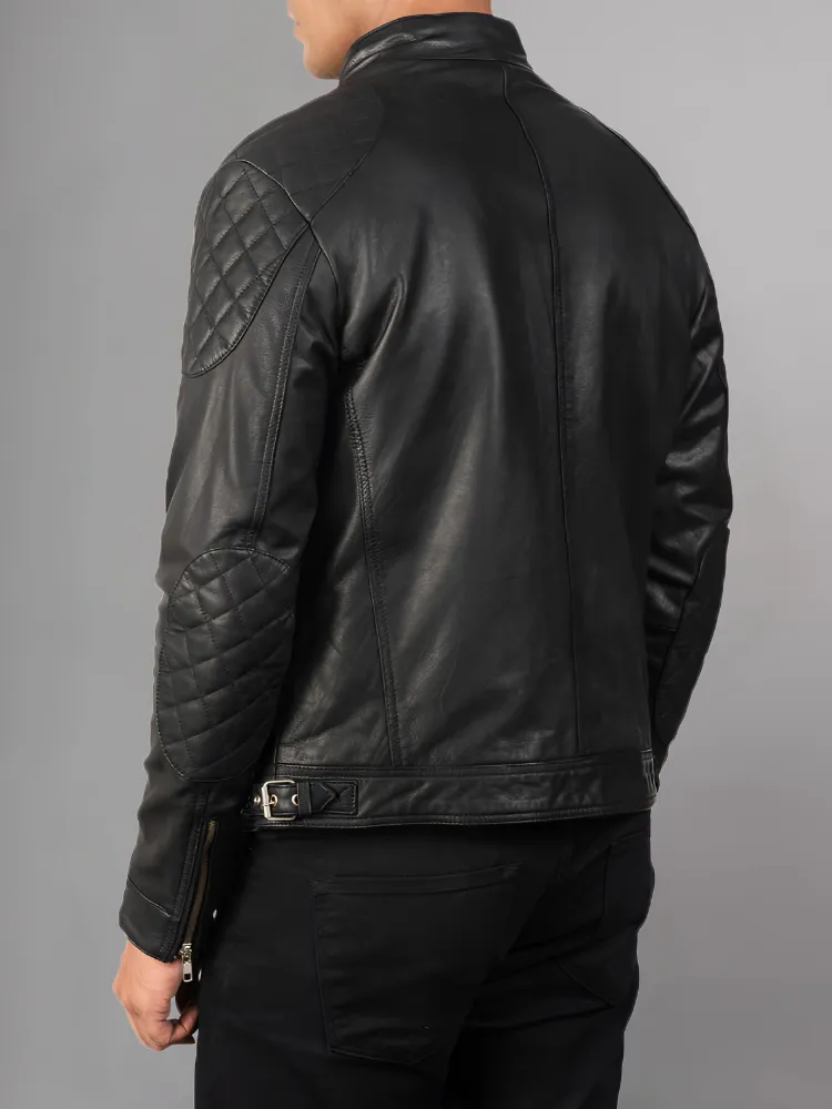 Men 2023 Casual Motor Distressed Leather Jacket