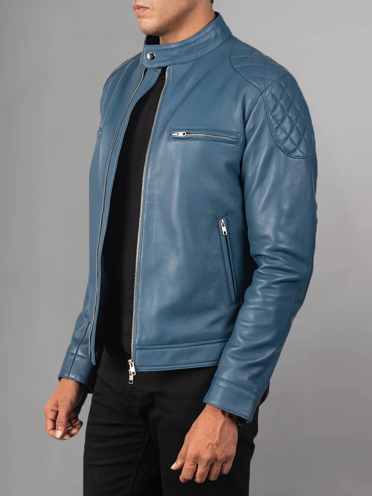 Men 2023 Casual Motor Distressed Leather Jacket