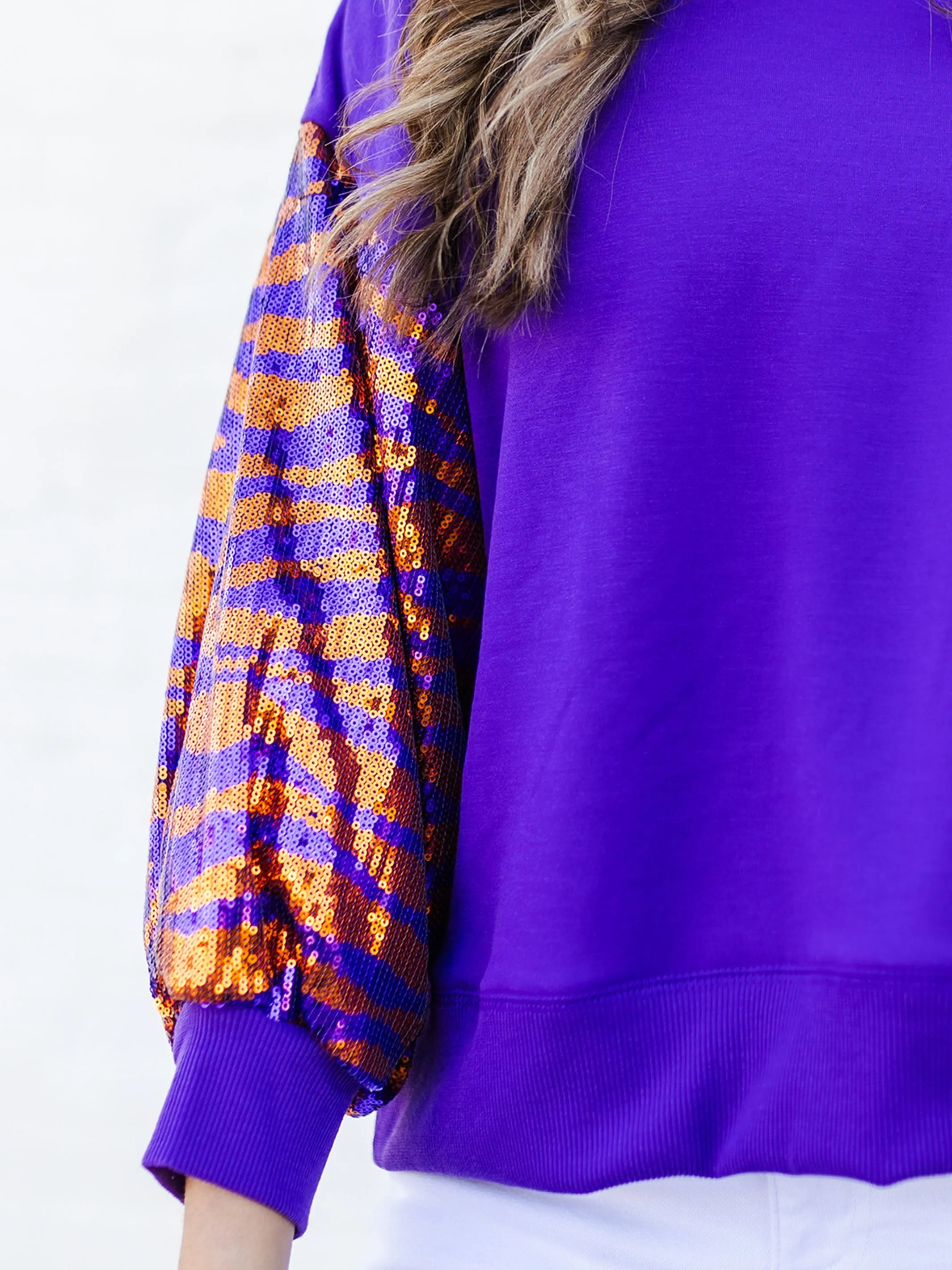 Millie Sweatshirt | Tiger Stripe Orange   Purple