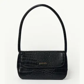 MINI CAMILLE BAG BLACK BRUSHED CROC