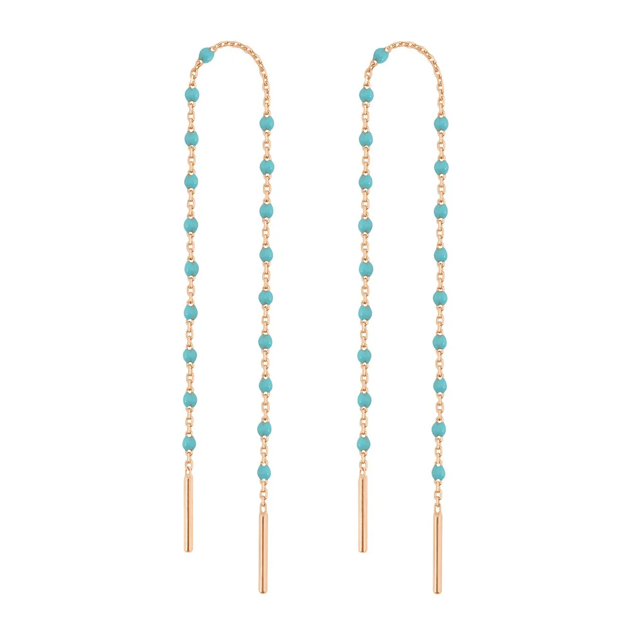 Mini Gigi Turquoise Green earrings, Rose Gold