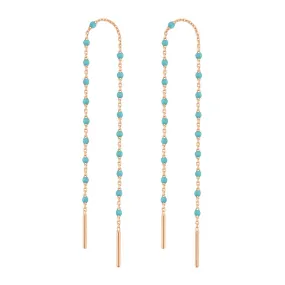 Mini Gigi Turquoise Green earrings, Rose Gold