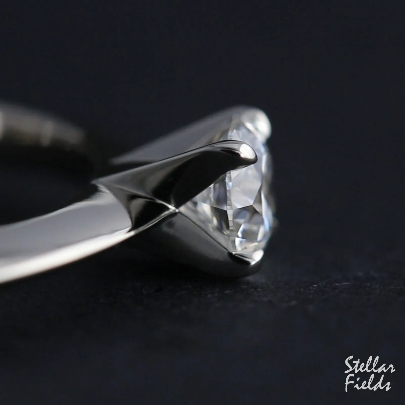 Moissanite Solitaire Prong Engagement Ring