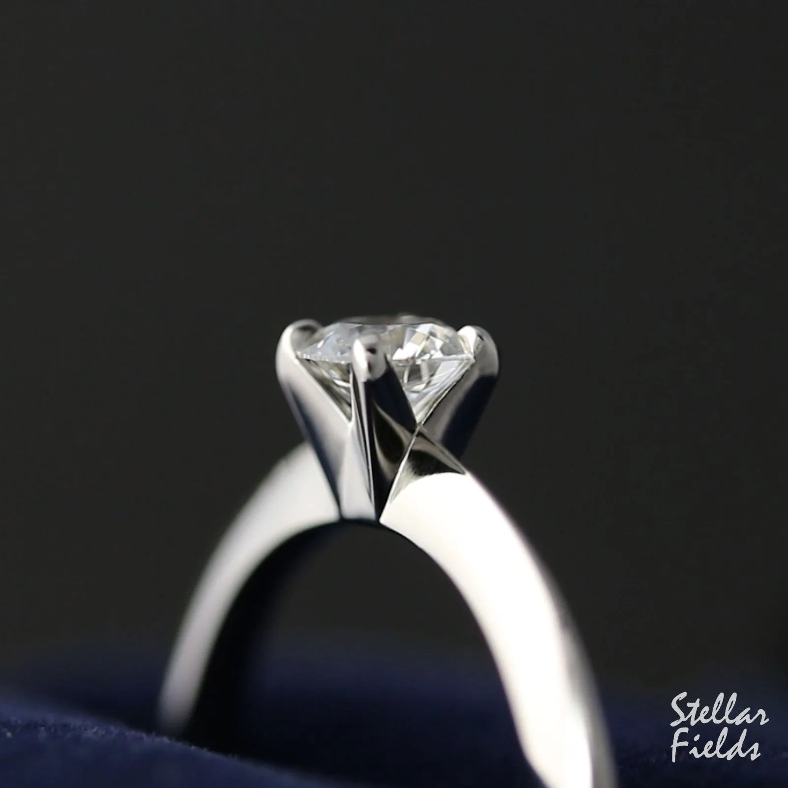 Moissanite Solitaire Prong Engagement Ring