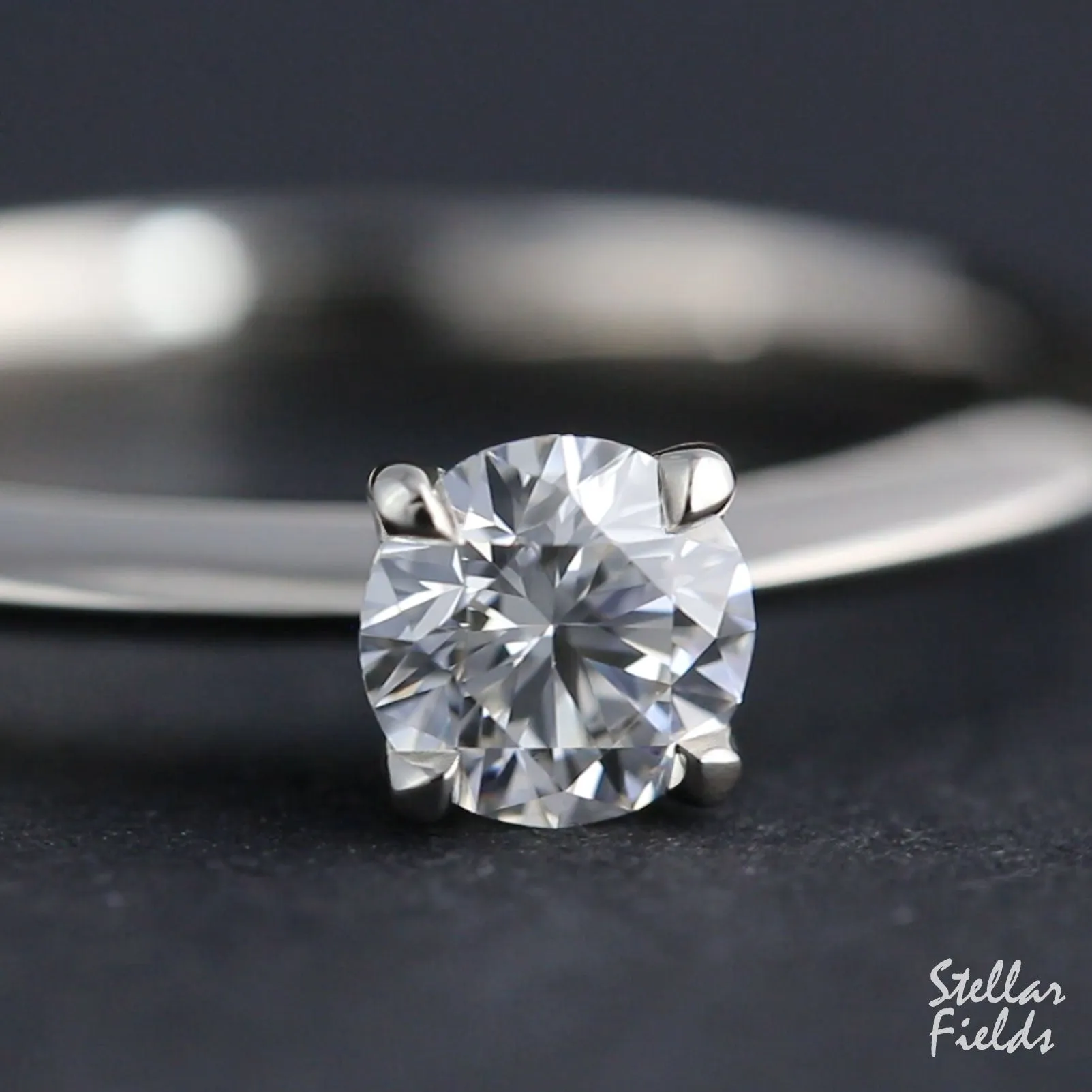 Moissanite Solitaire Prong Engagement Ring