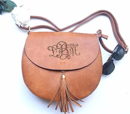 Monogram Cross Body tassel hipster tribal personalized