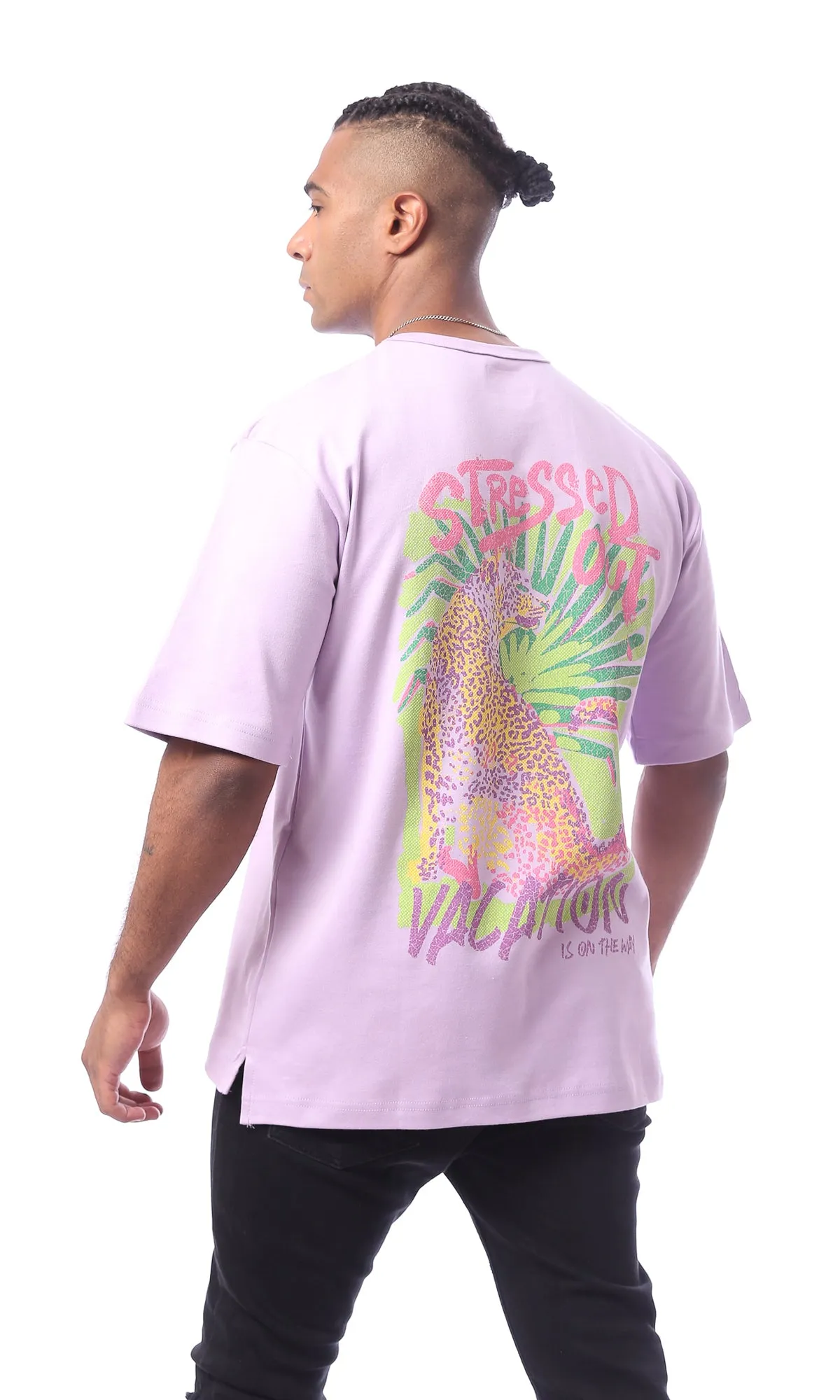 O163650 Summer Time Printed Light Purple Tee