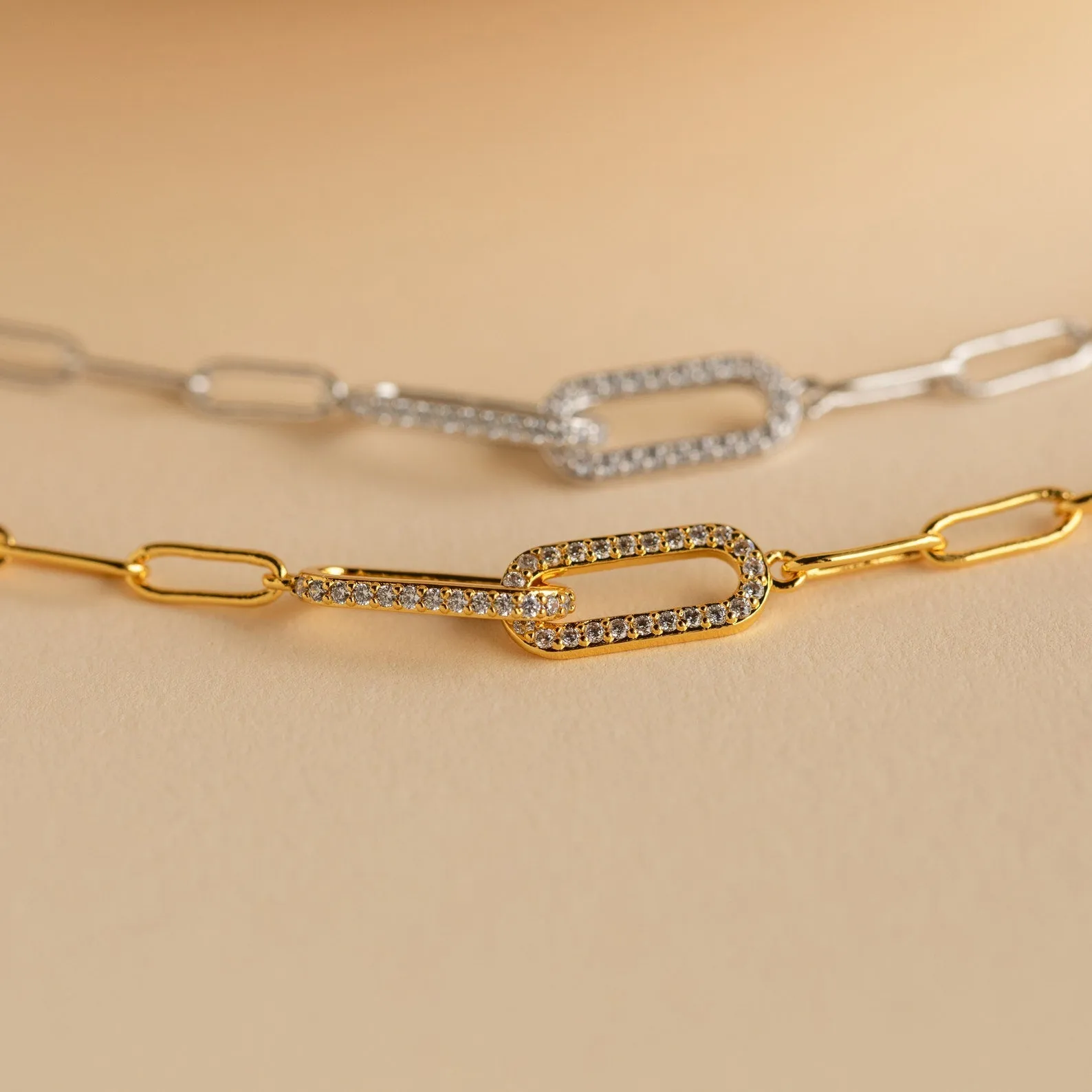 Pave Link Chain Bracelet