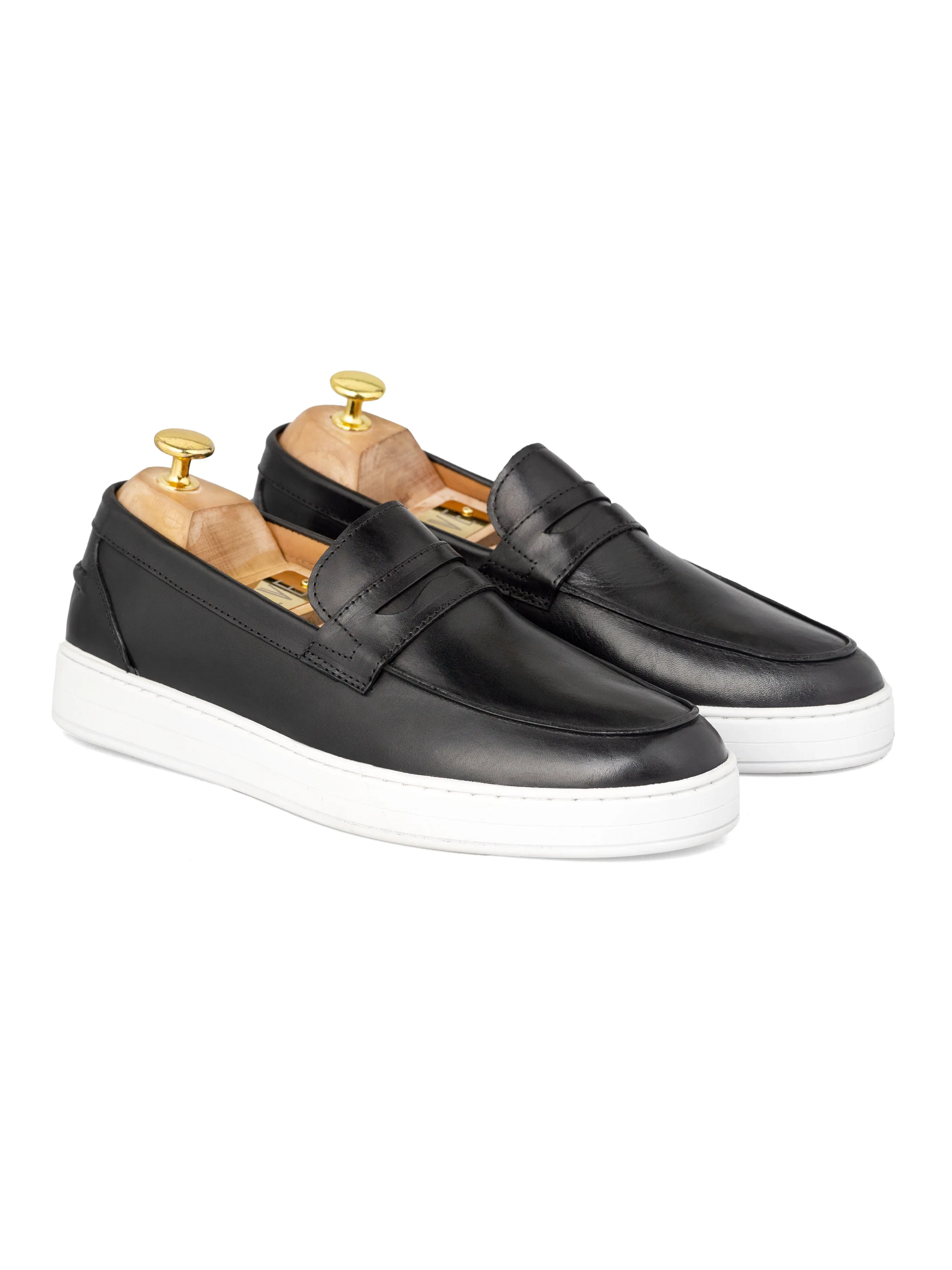 Penny Sneakers - Black Leather