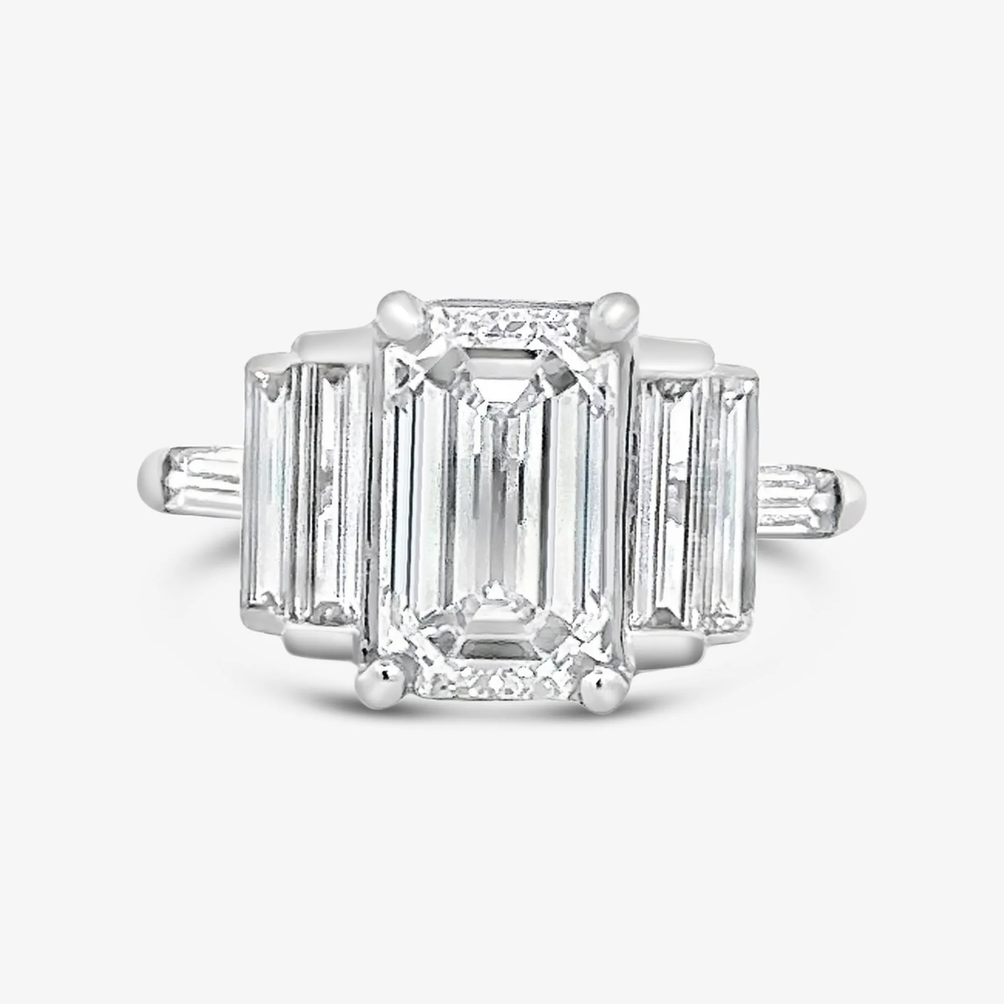 Preset 3.50CT Emerald Cut Diamond Engagement Ring