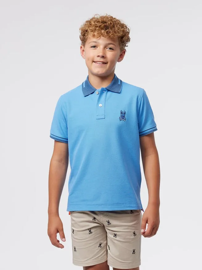 Psycho Bunny Kids Blue Chester Polo_ B0K333Z1PC-425