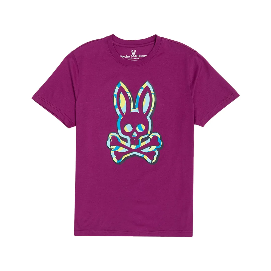 Psycho Bunny Mens Ash Graphic Tee - Summer Plum