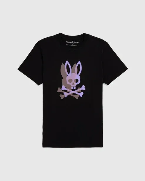 Psycho Bunny Mens Black Chicago HD Dotted Graphic T-Shirt_ B6U412Z1PC-001