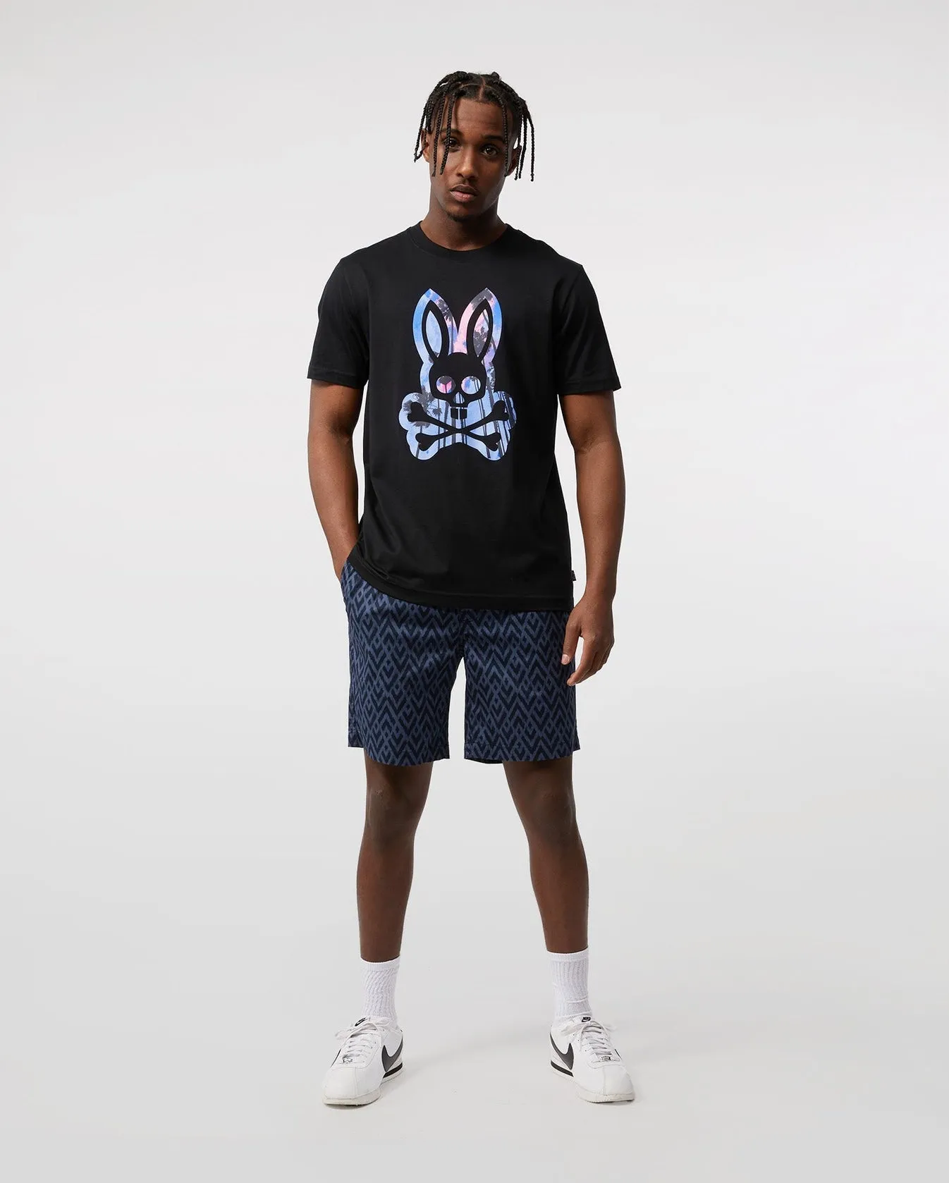 Psycho Bunny Mens Leeson Graphic Tee - Black