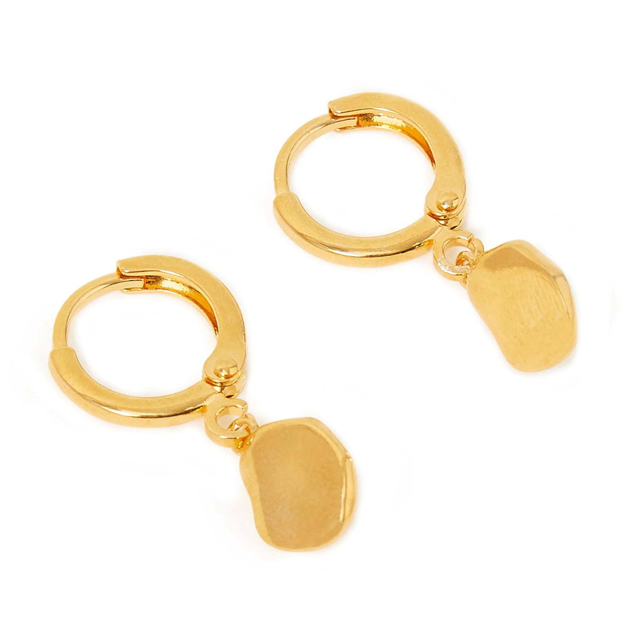 Real Gold-Plated Z  Organic Shape Huggie Hoops