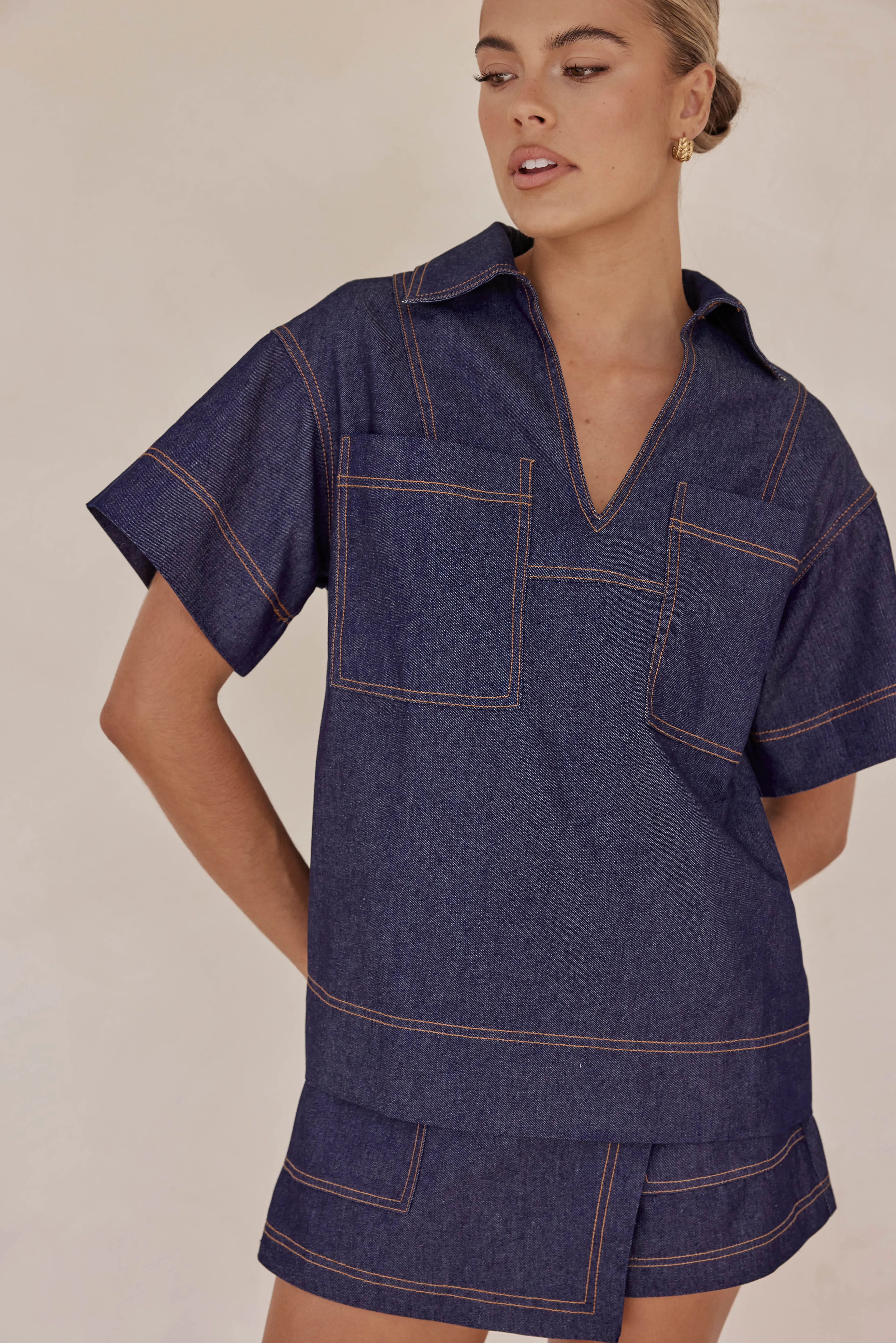 Reece Denim Shirt (Blue)