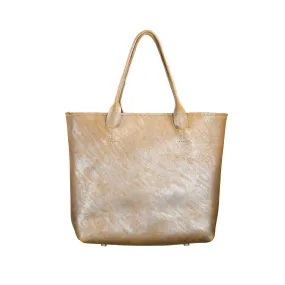 SALE! Large Leather Tote Bag in Silver Camel by Alfred Stadler