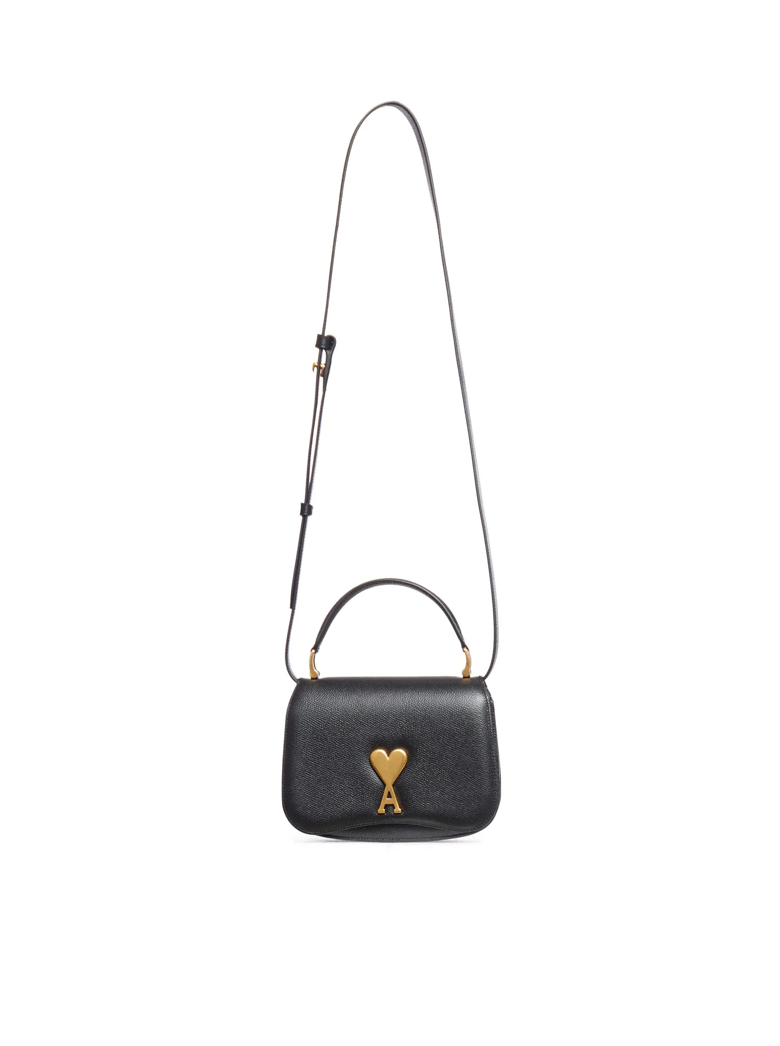 Shoulder bag in black calfskin