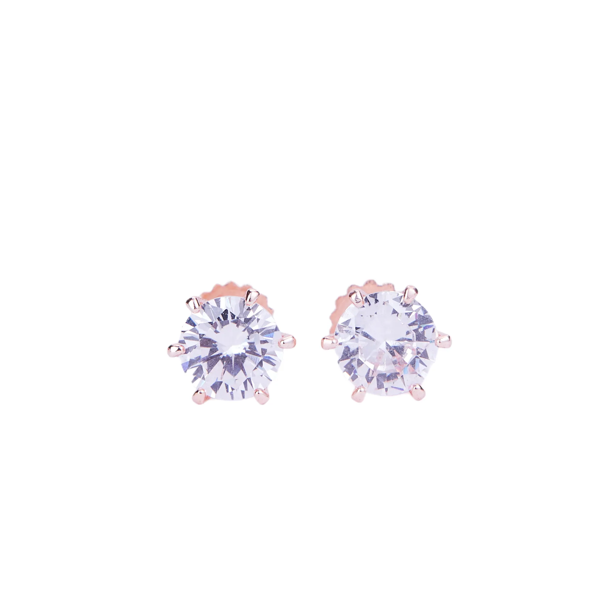 Single White Stud Screw Earrings