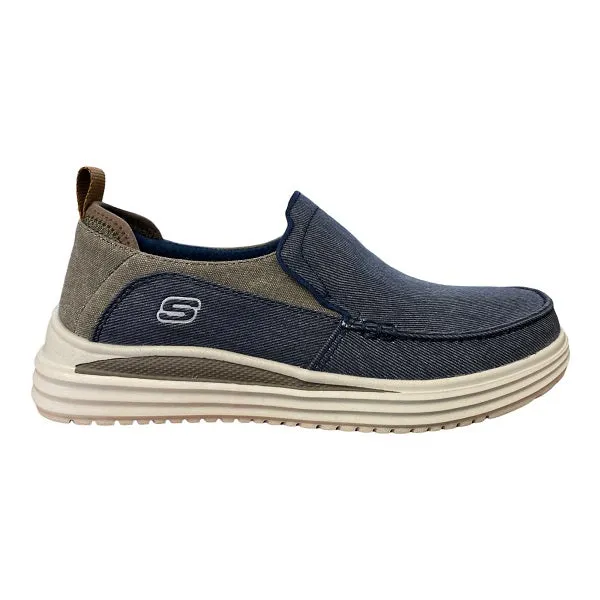 Skechers men's casual shoe Proven Evers 204472/NVBR blue-brown