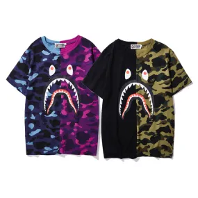 Summer Fashion Camouflage Bapes Shark Short Sleeve