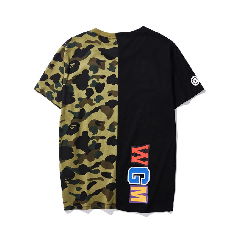 Summer Fashion Camouflage Bapes Shark Short Sleeve