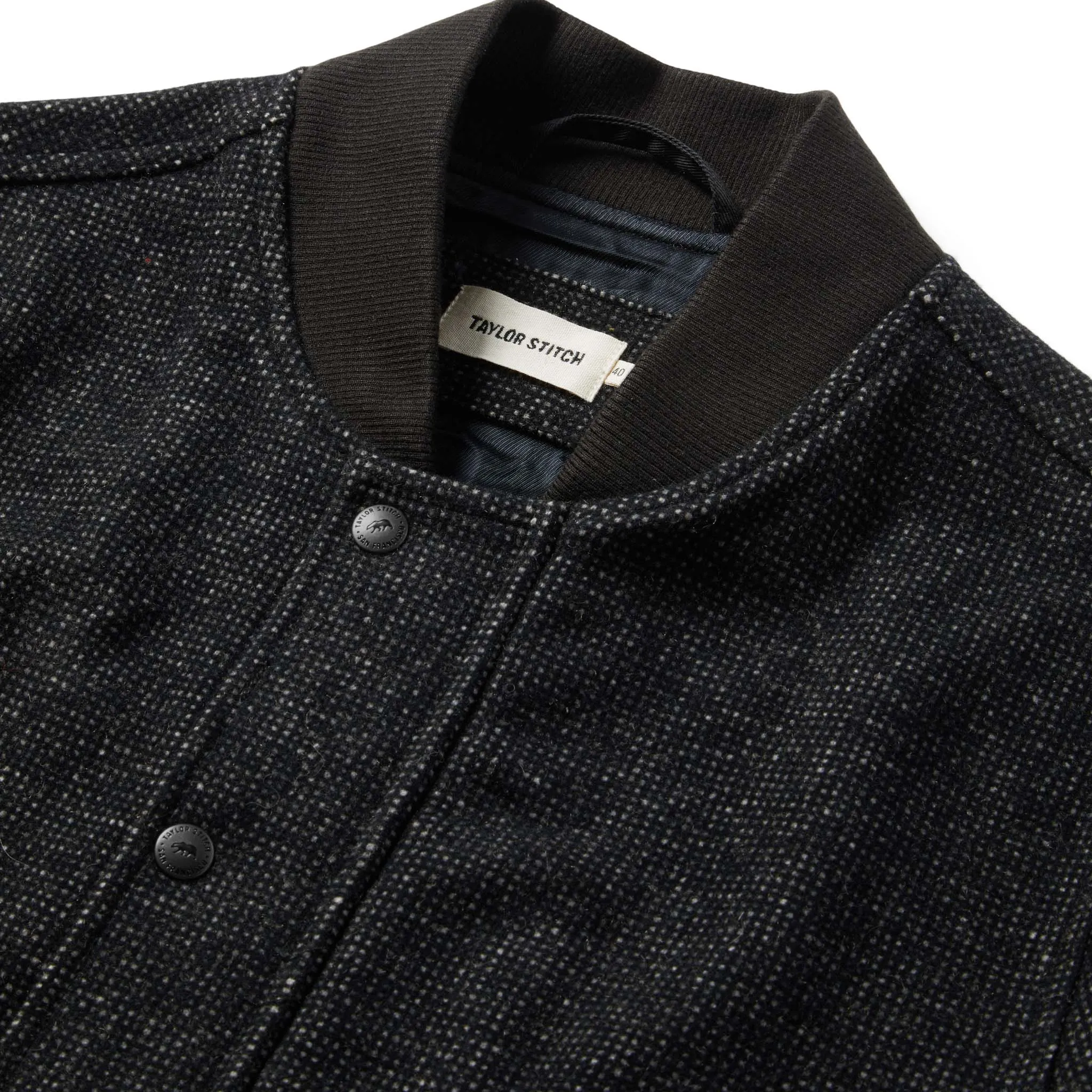 The Bomber Jacket in Charcoal Wool