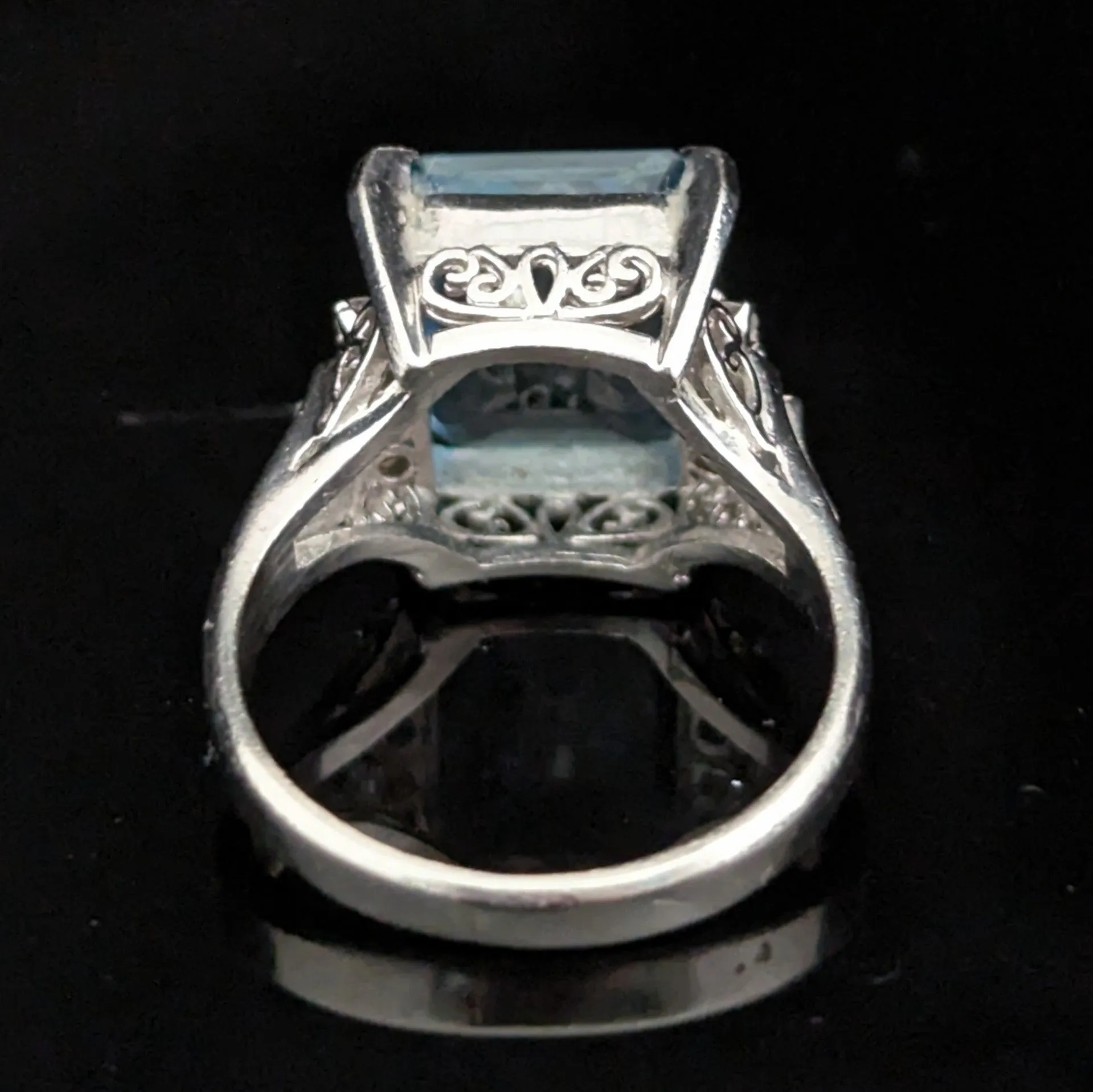 The Fargo - Estate GIA Aquamarine Diamonds Platinum Statement Ring