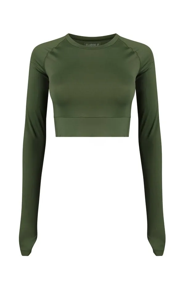 The Nemesia Crop Top | Fir Green